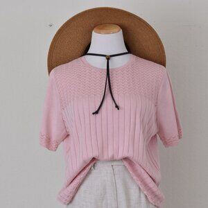 Vintage 80s Pullover‎ Pink Knit Top